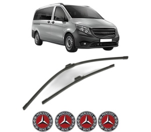 Set stergatoare MERCEDES-BENZ VITO Tourer (W447) din 2014-2021, pentru parbriz auto, 2 bucati, Bosch Aerotwin, din cauciuc siliconat rezistent, 4 Stickere Auto MERCEDES-BENZ v50060