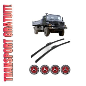Set stergatoare MERCEDES-BENZ ZETROS din 2008-2017, pentru parbriz auto, 2 bucati, Bosch Aerotwin Retrofit, din cauciuc siliconat rezistent, 4 Stickere Auto MERCEDES-BENZ