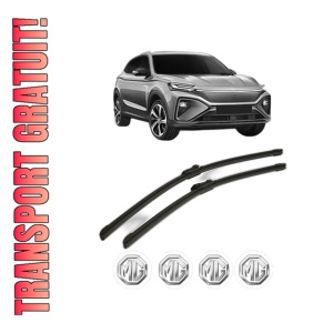 Set stergatoare MG MARVEL R din 2021, pentru parbriz auto, 2 bucati, Bosch Aerotwin, din cauciuc siliconat rezistent, 4 Stickere Auto MG