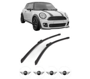 Set stergatoare MINI MINI CLUBMAN (F54) din 2014-2024, pentru parbriz auto, 2 bucati, Bosch Aerotwin, din cauciuc siliconat rezistent, 4 Stickere Auto MINI v49940