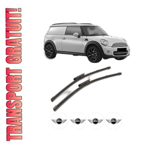 Set stergatoare MINI MINI CLUBVAN (R55) din 2012-2014, pentru parbriz auto, 2 bucati, Valeo Silencio Xtrm, din cauciuc siliconat rezistent, 4 Stickere Auto MINI
