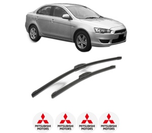 Set stergatoare MITSUBISHI LANCER VIII (CY_A, CZ_A) din 2007-2015, pentru parbriz auto, 2 bucati, Bosch Aerotwin Retrofit, din cauciuc siliconat rezistent, 4 Stickere Auto MITSUBISHI v45845