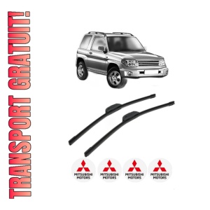 Set stergatoare MITSUBISHI PAJERO PININ I (H6_W, H7_W) din 1999-2001, pentru parbriz auto, 2 bucati, Bosch Aerotwin Retrofit, din cauciuc siliconat rezistent, 4 Stickere Auto MITSUBISHI