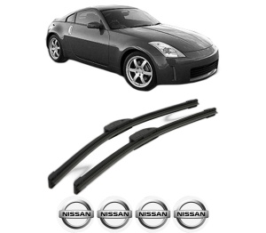 Set stergatoare NISSAN 350Z Coupe (Z33) din 2002-2005, pentru parbriz auto, 2 bucati, Bosch Aerotwin Retrofit, din cauciuc siliconat rezistent, 4 Stickere Auto NISSAN v41435