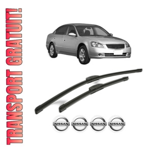 Set stergatoare NISSAN ALTIMA (L32) din 2006, pentru parbriz auto, 2 bucati, Bosch Aerotwin Retrofit, din cauciuc siliconat rezistent, 4 Stickere Auto NISSAN