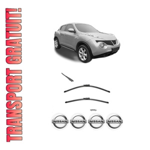 Set stergatoare NISSAN JUKE Van (F15) din 2010-2019, pentru parbriz auto, 2 bucati, Valeo Silencio, din cauciuc siliconat rezistent, 4 Stickere Auto NISSAN