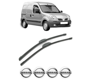 Set stergatoare NISSAN KUBISTAR Van (X76) din 2003-2009, pentru parbriz auto, 2 bucati, Bosch Aerotwin Retrofit, din cauciuc siliconat rezistent, 4 Stickere Auto NISSAN v51445