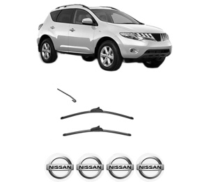 Set stergatoare NISSAN MURANO II (Z51) din 2008-2014, pentru parbriz auto, 2 bucati, Valeo Silencio, din cauciuc siliconat rezistent, 4 Stickere Auto NISSAN v34230
