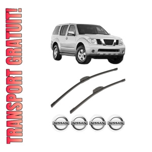 Set stergatoare NISSAN PATHFINDER III (R51) din 2005-2010, pentru parbriz auto, 2 bucati, Bosch Aerotwin Retrofit, din cauciuc siliconat rezistent, 4 Stickere Auto NISSAN