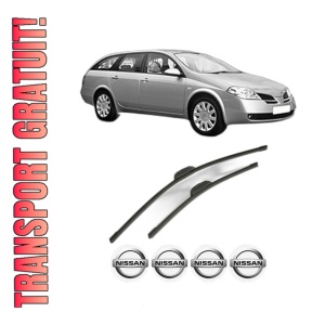 Set stergatoare NISSAN PRIMERA Estate (WP12) din 2002-2007, pentru parbriz auto, 2 bucati, Bosch Aerotwin Retrofit, din cauciuc siliconat rezistent, 4 Stickere Auto NISSAN