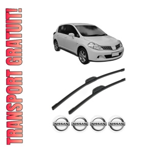 Set stergatoare NISSAN TIIDA Hatchback (C11) din 2004-2007, pentru parbriz auto, 2 bucati, Bosch Aerotwin Retrofit, din cauciuc siliconat rezistent, 4 Stickere Auto NISSAN