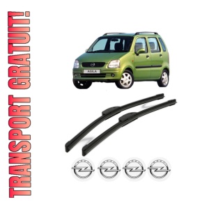 Set stergatoare OPEL AGILA A (H00) din 2000-2004, pentru parbriz auto, 2 bucati, Bosch Aerotwin Retrofit, din cauciuc siliconat rezistent, 4 Stickere Auto OPEL