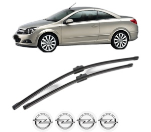 Set stergatoare OPEL ASTRA H TwinTop (A04) din 2005-2010, pentru parbriz auto, 2 bucati, Valeo Silencio Xtrm, din cauciuc siliconat rezistent, 4 Stickere Auto OPEL v38850