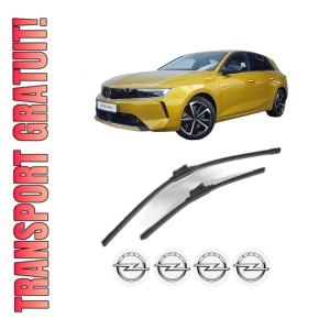 Set stergatoare OPEL ASTRA L (OV5) din 2021-2023, pentru parbriz auto, 2 bucati, Bosch Aerotwin, din cauciuc siliconat rezistent, 4 Stickere Auto OPEL