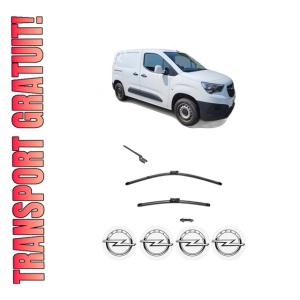Set stergatoare OPEL COMBO Box Body/MPV (K9) din 2018-2021, pentru parbriz auto, 2 bucati, Valeo Silencio, din cauciuc siliconat rezistent, 4 Stickere Auto OPEL