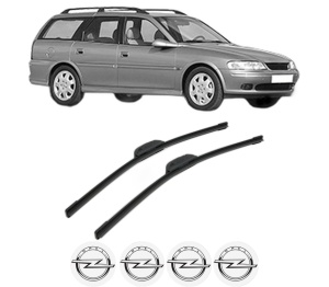 Set stergatoare OPEL VECTRA B Estate (J96) din 1996-2000, pentru parbriz auto, 2 bucati, Bosch Aerotwin Retrofit, din cauciuc siliconat rezistent, 4 Stickere Auto OPEL v48670