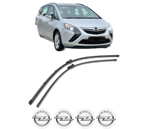 Set stergatoare OPEL ZAFIRA TOURER C VAN (P12) din 2012-2013, pentru parbriz auto, 2 bucati, Valeo Silencio Xtrm, din cauciuc siliconat rezistent, 4 Stickere Auto OPEL v37590
