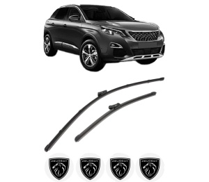 Set stergatoare PEUGEOT 3008 Van (MR_, MC_, MJ_) din 2016-2018, pentru parbriz auto, 2 bucati, Valeo Silencio, din cauciuc siliconat rezistent, 4 Stickere Auto PEUGEOT v35130