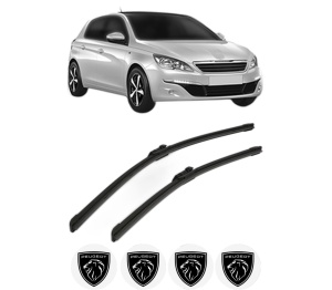 Set stergatoare PEUGEOT 308 Hatchback Van (LB_) din 2015-2021, pentru parbriz auto, 2 bucati, Bosch Aerotwin, din cauciuc siliconat rezistent, 4 Stickere Auto PEUGEOT v55845