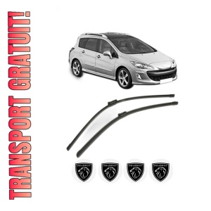 Set stergatoare PEUGEOT 308 SW I (4E_, 4H_) din 2007-2014, pentru parbriz auto, 2 bucati, Bosch Aerotwin, din cauciuc siliconat rezistent, 4 Stickere Auto PEUGEOT