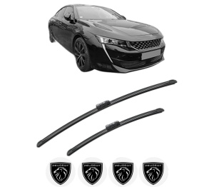 Set stergatoare PEUGEOT 508 II (FB_, FH_, F3_) din 2018-2021, pentru parbriz auto, 2 bucati, Bosch Aerotwin, din cauciuc siliconat rezistent, 4 Stickere Auto PEUGEOT v49395