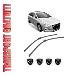 Set stergatoare PEUGEOT 508 SW Estate Van (8E_) din 2011-2018, pentru parbriz auto, 2 bucati, Valeo Silencio Xtrm, din cauciuc siliconat rezistent, 4 Stickere Auto PEUGEOT