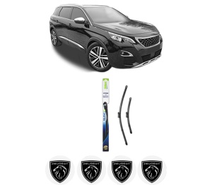Set stergatoare PEUGEOT 508 SW II (FC_, FJ_, F4_) din 2018-2021, pentru parbriz auto, 2 bucati, Valeo Silencio, din cauciuc siliconat rezistent, 4 Stickere Auto PEUGEOT v34770