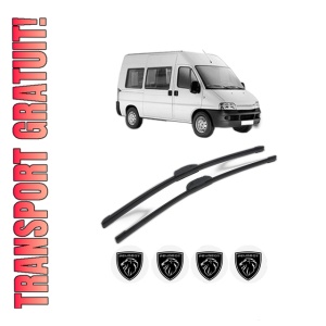 Set stergatoare PEUGEOT BOXER Bus (244, Z_) din 2001-2006, pentru parbriz auto, 2 bucati, Bosch Aerotwin Retrofit, din cauciuc siliconat rezistent, 4 Stickere Auto PEUGEOT