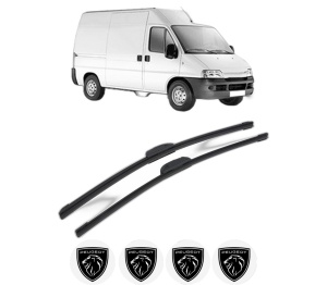 Set stergatoare PEUGEOT BOXER Van (244) din 2001-2009, pentru parbriz auto, 2 bucati, Bosch Aerotwin Retrofit, din cauciuc siliconat rezistent, 4 Stickere Auto PEUGEOT v46085