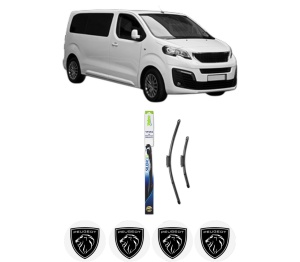 Set stergatoare PEUGEOT TRAVELLER Bus (V_) din 2016-2023, pentru parbriz auto, 2 bucati, Valeo Silencio Xtrm, din cauciuc siliconat rezistent, 4 Stickere Auto PEUGEOT v37890
