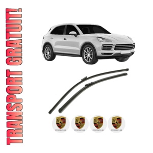 Set stergatoare PORSCHE CAYENNE (9YA) din 2017-2021, pentru parbriz auto, 2 bucati, Bosch Aerotwin, din cauciuc siliconat rezistent, 4 Stickere Auto PORSCHE