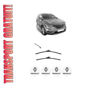 Set stergatoare RENAULT KOLEOS II (HC_) din 2016-2020, pentru parbriz auto, 2 bucati, Valeo Silencio, din cauciuc siliconat rezistent, 4 Stickere Auto RENAULT