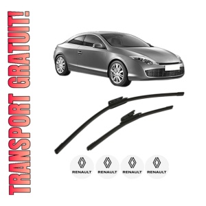 Set stergatoare RENAULT LAGUNA Coupe (DT0/1) din 2008-2015, pentru parbriz auto, 2 bucati, Bosch Aerotwin, din cauciuc siliconat rezistent, 4 Stickere Auto RENAULT