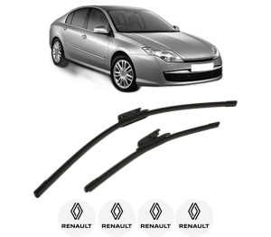 Set stergatoare RENAULT LAGUNA III (BT0/1) din 2007-2015, pentru parbriz auto, 2 bucati, Bosch Aerotwin, din cauciuc siliconat rezistent, 4 Stickere Auto RENAULT v54825