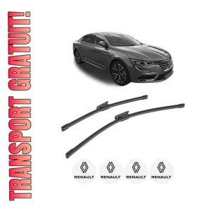 Set stergatoare RENAULT TALISMAN (LP_) din 2015-2022, pentru parbriz auto, 2 bucati, Bosch Aerotwin, din cauciuc siliconat rezistent, 4 Stickere Auto RENAULT