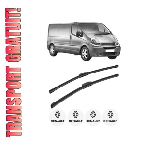 Set stergatoare RENAULT TRAFIC II Van (FL) din 2001-2007, pentru parbriz auto, 2 bucati, Bosch Aerotwin Retrofit, din cauciuc siliconat rezistent, 4 Stickere Auto RENAULT