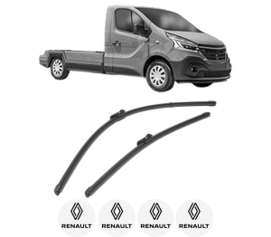 Set stergatoare RENAULT TRAFIC III Platform/Chassis (EG_) din 2014-2023, pentru parbriz auto, 2 bucati, Valeo Silencio Xtrm, din cauciuc siliconat rezistent, 4 Stickere Auto RENAULT v36030