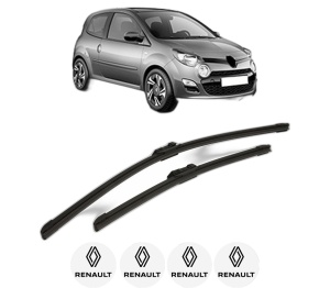 Set stergatoare RENAULT TWINGO II (CN0_) din 2007-2014, pentru parbriz auto, 2 bucati, Bosch Aerotwin, din cauciuc siliconat rezistent, 4 Stickere Auto RENAULT v55365