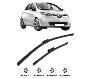 Set stergatoare RENAULT ZOE (BFM_) din 2012-2019, pentru parbriz auto, 2 bucati, Bosch Aerotwin, din cauciuc siliconat rezistent, 4 Stickere Auto RENAULT v55125