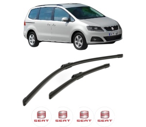 Set stergatoare SEAT ALHAMBRA (710, 711) din 2010-2022, pentru parbriz auto, 2 bucati, Bosch Aerotwin, din cauciuc siliconat rezistent, 4 Stickere Auto SEAT v53925