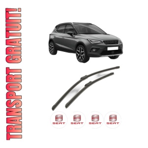 Set stergatoare SEAT ARONA (KJ7, KJP) din 2017-2020, pentru parbriz auto, 2 bucati, Bosch Aerotwin, din cauciuc siliconat rezistent, 4 Stickere Auto SEAT