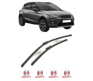 Set stergatoare SEAT ARONA (KJ7, KJP) din 2017-2020, pentru parbriz auto, 2 bucati, Bosch Aerotwin, din cauciuc siliconat rezistent, 4 Stickere Auto SEAT v52225