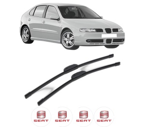 Set stergatoare SEAT LEON (1M1) din 1999-2005, pentru parbriz auto, 2 bucati, Bosch Aerotwin Retrofit, din cauciuc siliconat rezistent, 4 Stickere Auto SEAT v47745