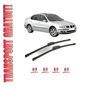 Set stergatoare SEAT TOLEDO II (1M2) din 1998-2003, pentru parbriz auto, 2 bucati, Bosch Aerotwin Retrofit, din cauciuc siliconat rezistent, 4 Stickere Auto SEAT