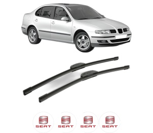 Set stergatoare SEAT TOLEDO II (1M2) din 1998-2003, pentru parbriz auto, 2 bucati, Bosch Aerotwin Retrofit, din cauciuc siliconat rezistent, 4 Stickere Auto SEAT v48235