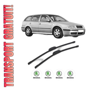 Set stergatoare SKODA Octavia I Combi (1U5) din 1998-2002, pentru parbriz auto, 2 bucati, Bosch Aerotwin Retrofit, din cauciuc siliconat rezistent, 4 Stickere Auto SKODA