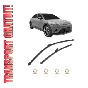 Set stergatoare SMART #3 din 2023, pentru parbriz auto, 2 bucati, Valeo Silencio Xtrm, din cauciuc siliconat rezistent, 4 Stickere Auto SMART