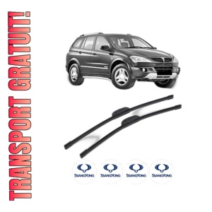 Set stergatoare SSANGYONG Actyon I din 2005-2007, pentru parbriz auto, 2 bucati, Bosch Aerotwin Retrofit, din cauciuc siliconat rezistent, 4 Stickere Auto SSANGYONG