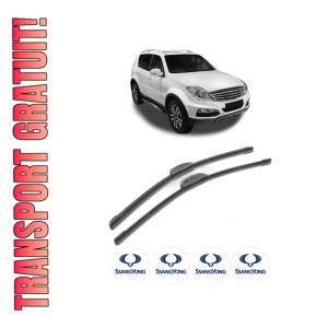 Set stergatoare SSANGYONG REXTON W / REXTON VAN din 2015, pentru parbriz auto, 2 bucati, Bosch Aerotwin Retrofit, din cauciuc siliconat rezistent, 4 Stickere Auto SSANGYONG