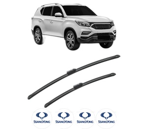 Set stergatoare SSANGYONG REXTON (Y400, Y450) din 2017-2018, pentru parbriz auto, 2 bucati, Bosch Aerotwin, din cauciuc siliconat rezistent, 4 Stickere Auto SSANGYONG v49215